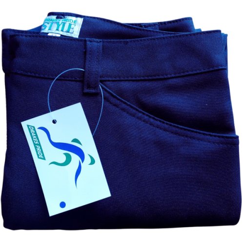 Ladies Midnight Blue Poly Capri